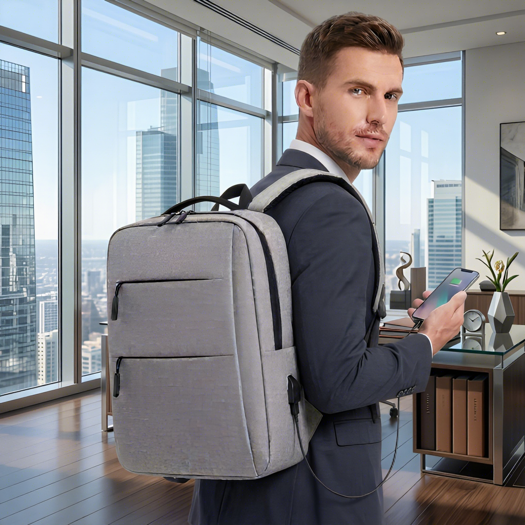 Custom Logo 15.6 Inch Waterproof Oxford Business Casual School Travel Laptop Backpack With USB Port Plain