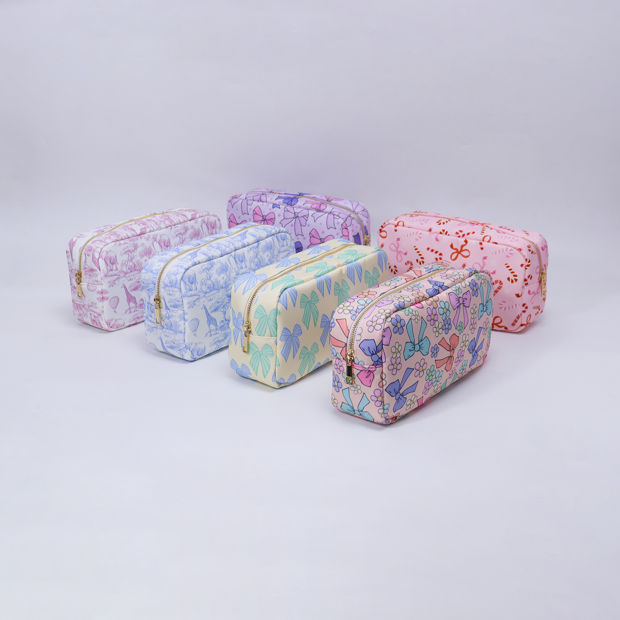 RTS Women Travel 4 Sizes Waterproof Toile Pouchette Zipper Bag Cute Park Gift Cosmetic Organizer Toiletry Pouch Makeup Bag
