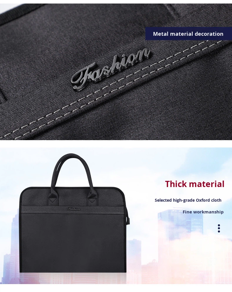Customize Wholesale Design Logo Waterproof Wear-resistant Lightweight Portable Large Capacity Handbag Document Folder Briefcase
