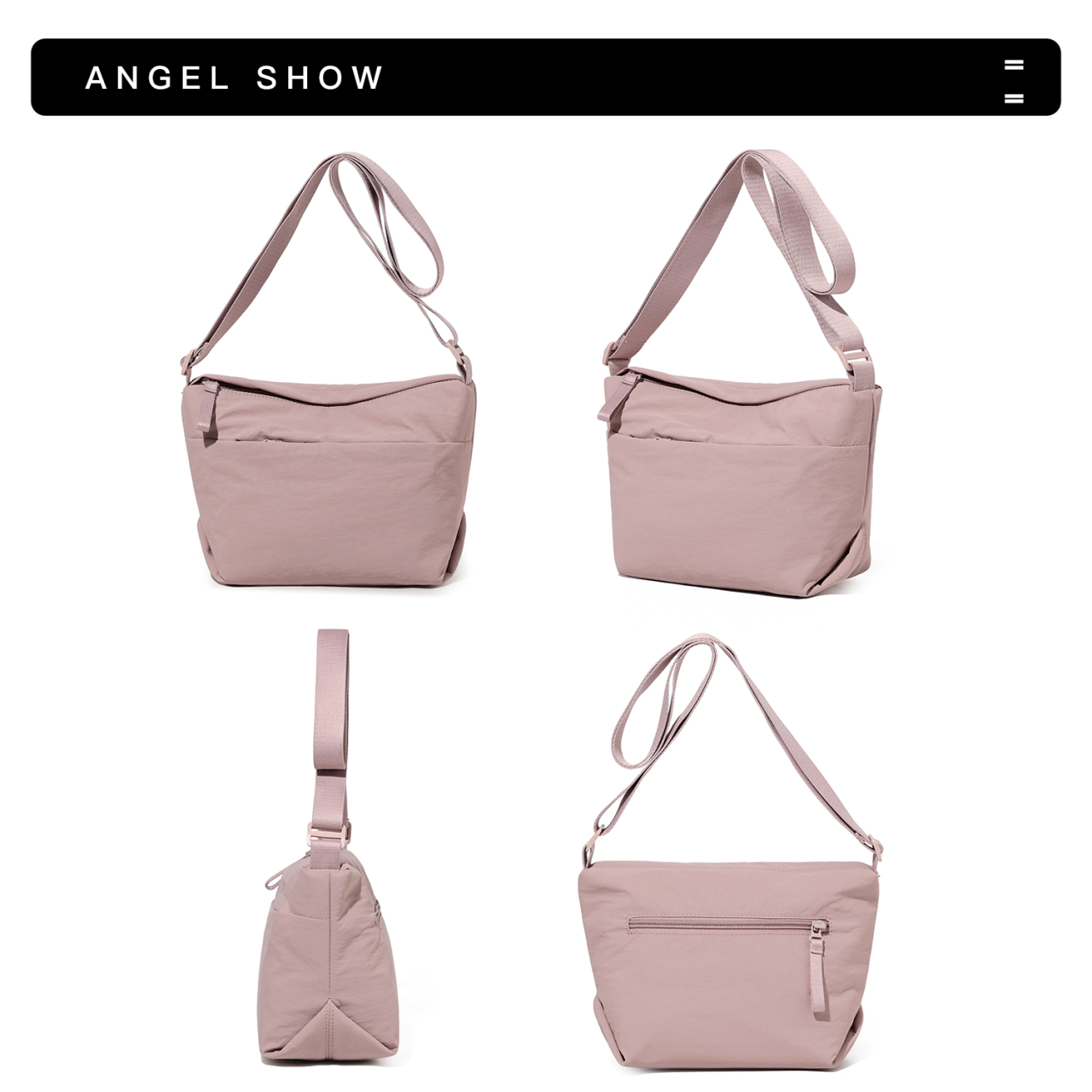 Unisex Sling Pillow Nylon Messenger Bag Waterproof Custom Fashionable Crossbody Zipper Closure 35*15*21cm All Seasons Travel