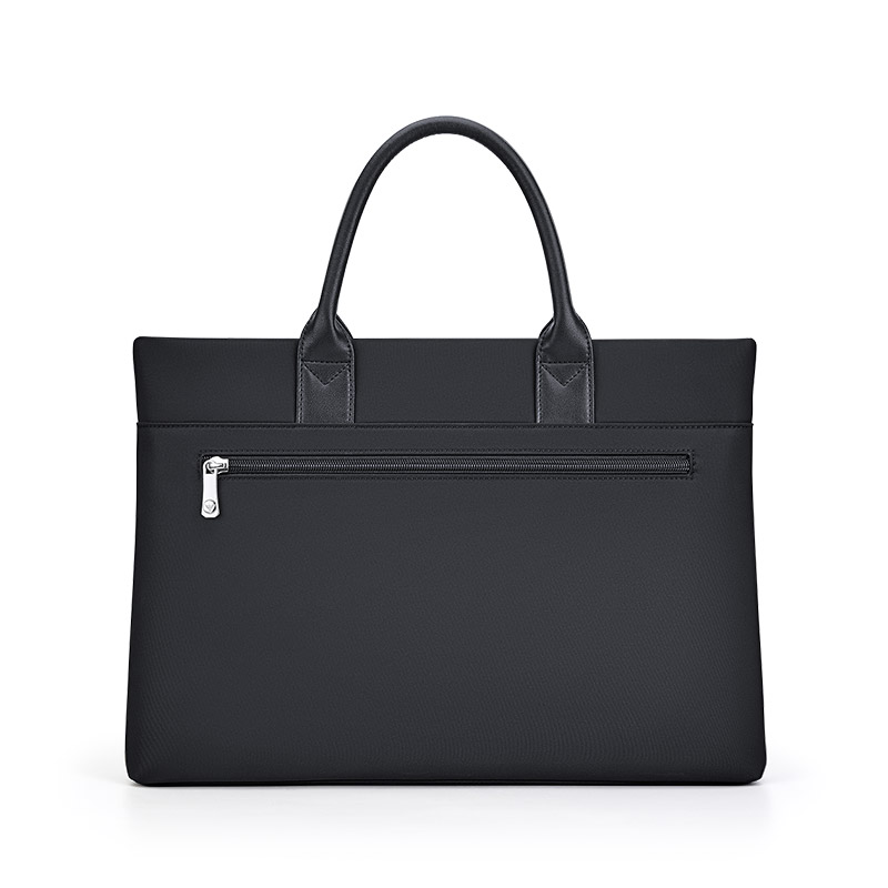 WilliamPOLO Luxury Men's Business Shoulder Bag 14 Inches Polyamide Messenger Briefcase with Soft Bag Black for Office &amp; Laptop