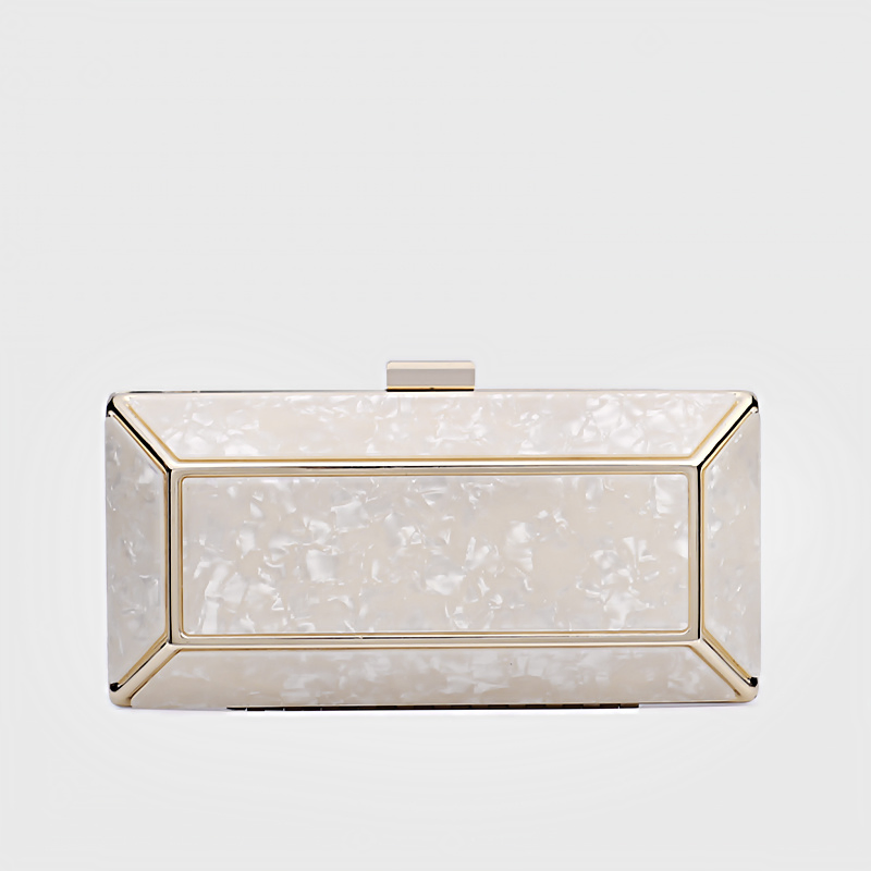 Handbag Manufacturer, OEM/ODM Wholesale Factory, Square Acrylic Clutch Bag with Metal Frame Women Evening Bag Party Clutch Lady Handbag