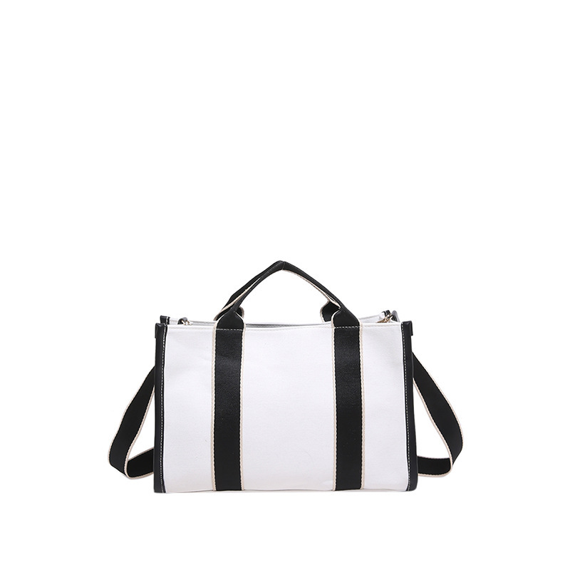 LINI Women's Fashion Casual Canvas Tote Shoulder Bag with Zipper Closure 40x30x10cm All Seasons for School Daily Use &amp; Travel