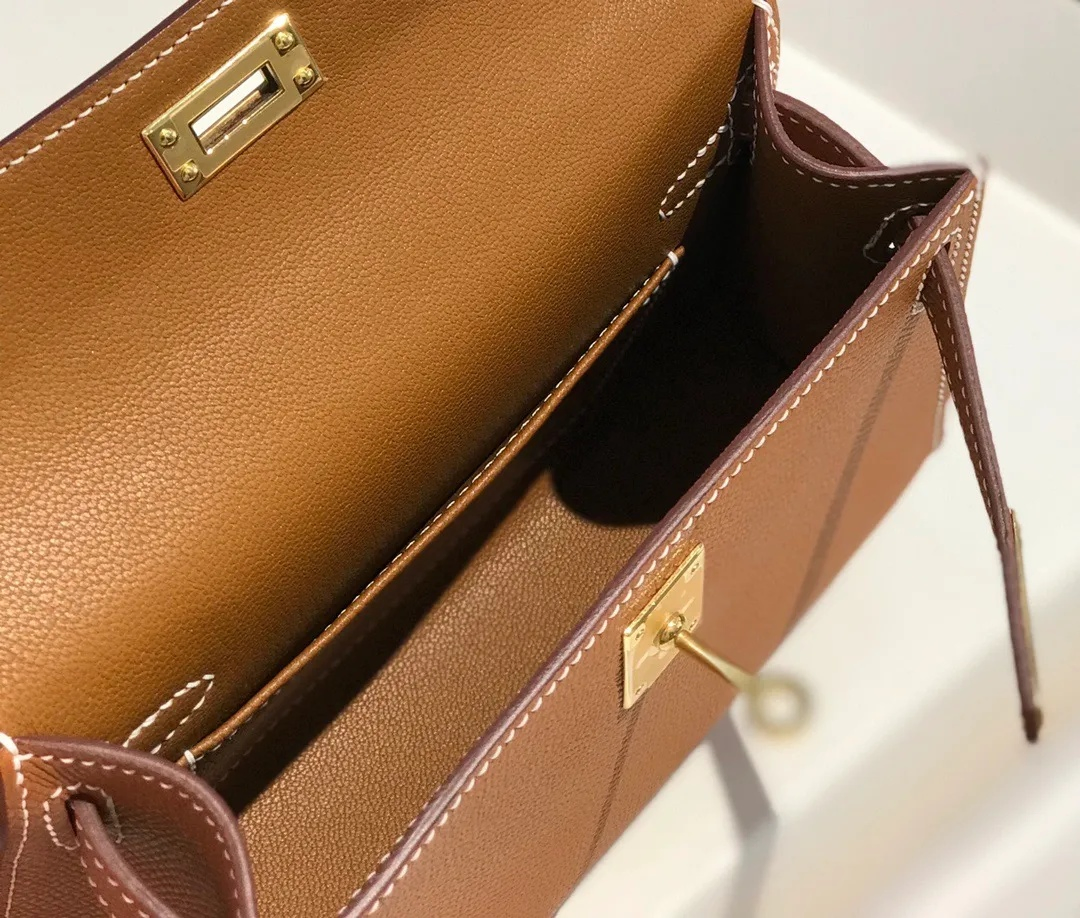 Genuine Leather Totes with Lock and Key Top Quality Litchi Clutch Bag