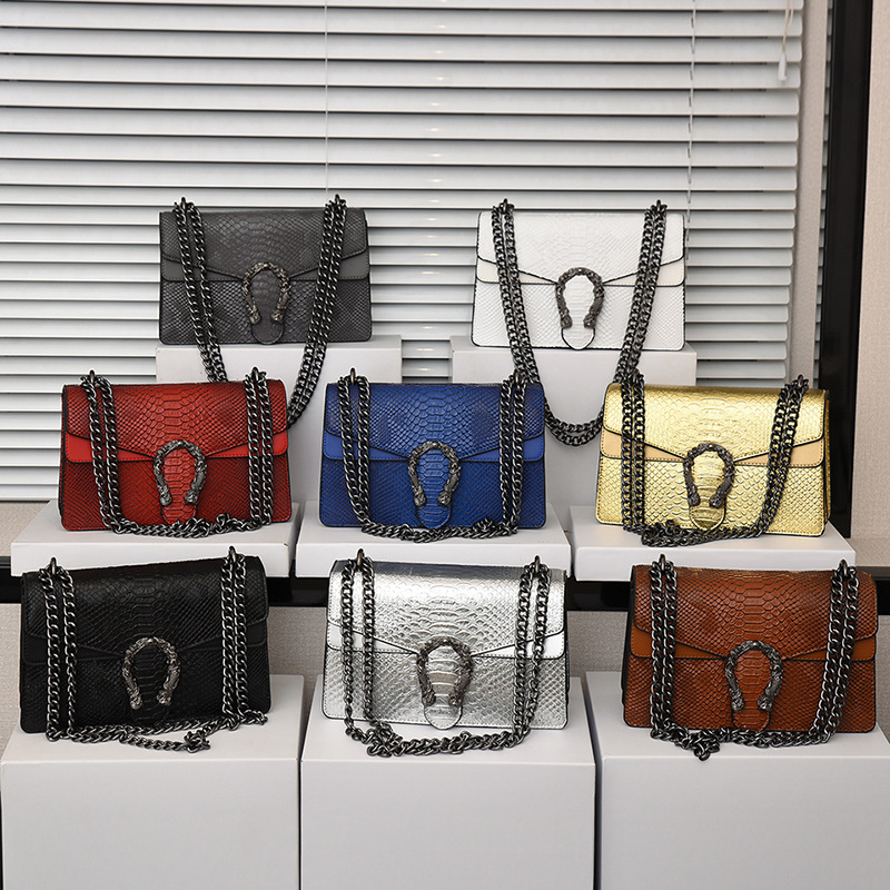 European American Retro Style Chain Small Square Bag Women's Shoulder Bag New Cross-border Fashion Casual Single Polyester