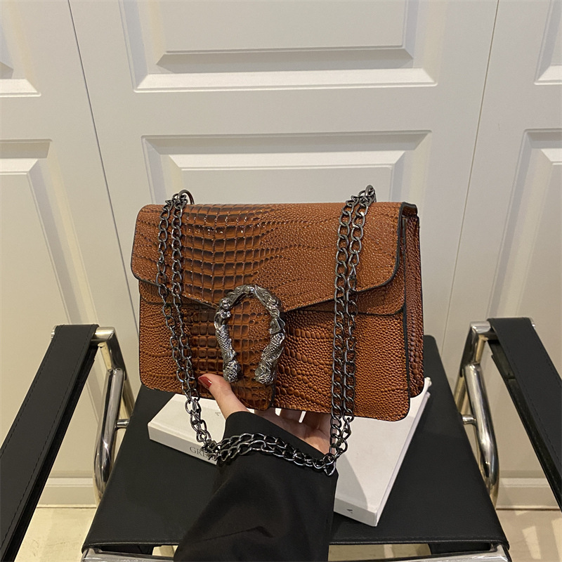 2026 New Hot Selling Geometric Vintage Fashion Chain Small Square PU Crossbody Single Strap Women's Bag-Simple Trendy Design