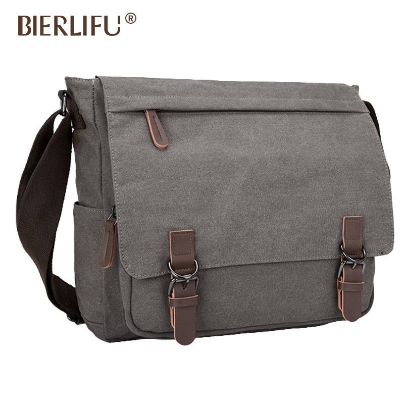 Wholesale Vintage Canvas Satchel Messenger Bag for Men Business Travel Sling Shoulder Bag Laptop Book Bag
