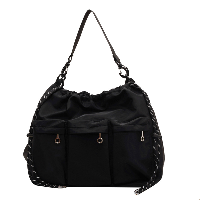 New Trendy Nylon Handbag Korean Large Capacity Simple Shoulder Tote Cross Body Bag Versatile Casual Out Going Women