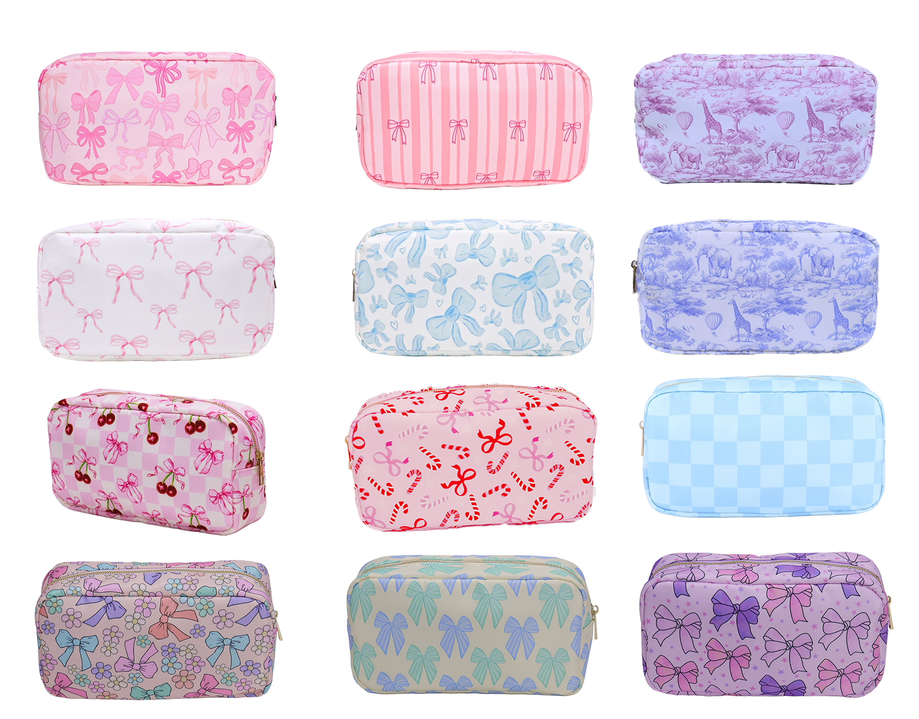 RTS Women Travel 4 Sizes Waterproof Toile Pouchette Zipper Bag Cute Park Gift Cosmetic Organizer Toiletry Pouch Makeup Bag