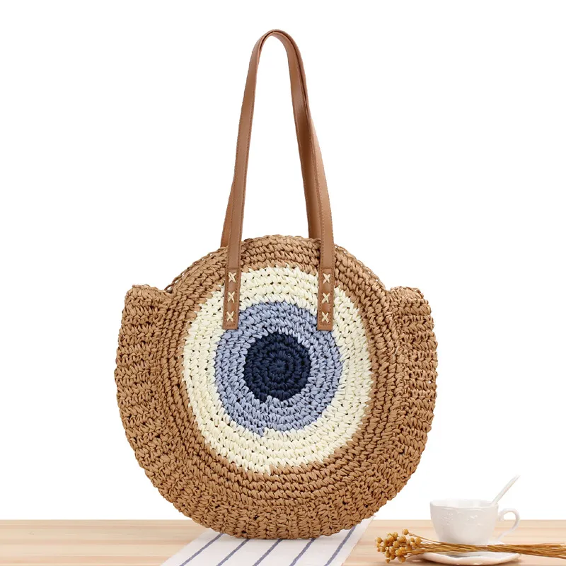Simple Handmade Cotton Rope Straw Women Hand Bags Vintage Crochet Macrame Beach Bags Clutch Purses and Handbags Ladies