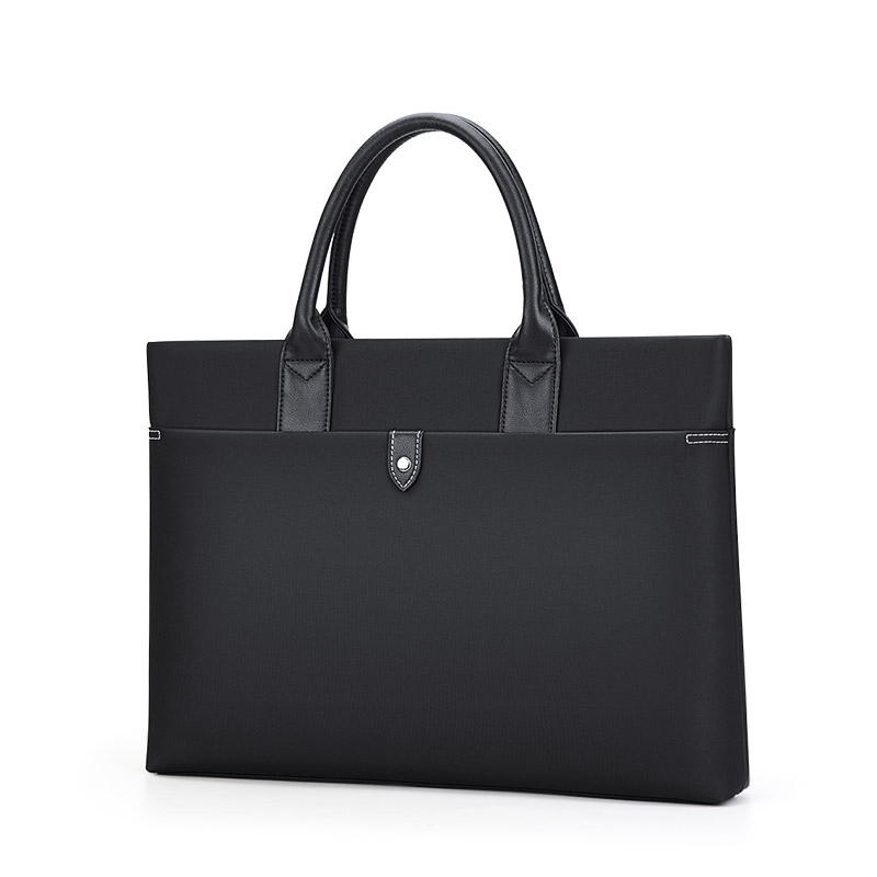 WilliamPOLO Luxury Men's Business Shoulder Bag 14 Inches Polyamide Messenger Briefcase with Soft Bag Black for Office &amp; Laptop