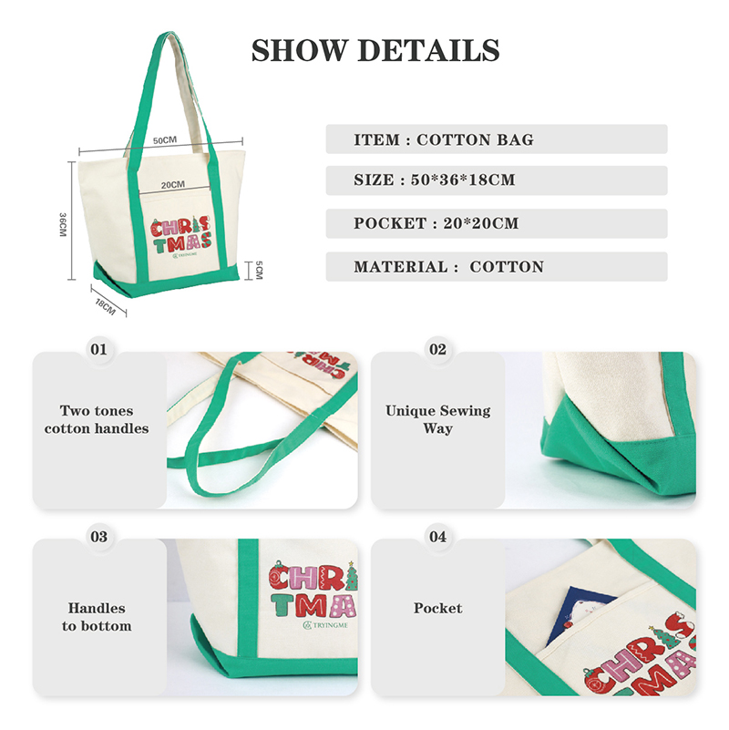 Custom Tote Bag with Logo Printing Blank Pocket and Shoulder Length Handle Medium Cotton Canvas Tote Bag with Ribbon Rope