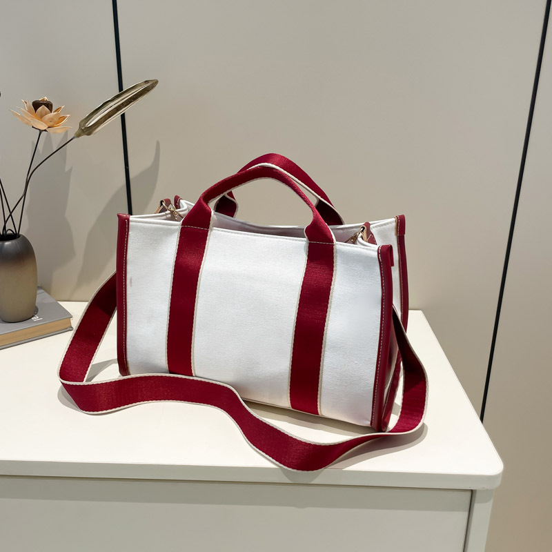 LINI Women's Fashion Casual Canvas Tote Shoulder Bag with Zipper Closure 40x30x10cm All Seasons for School Daily Use &amp; Travel