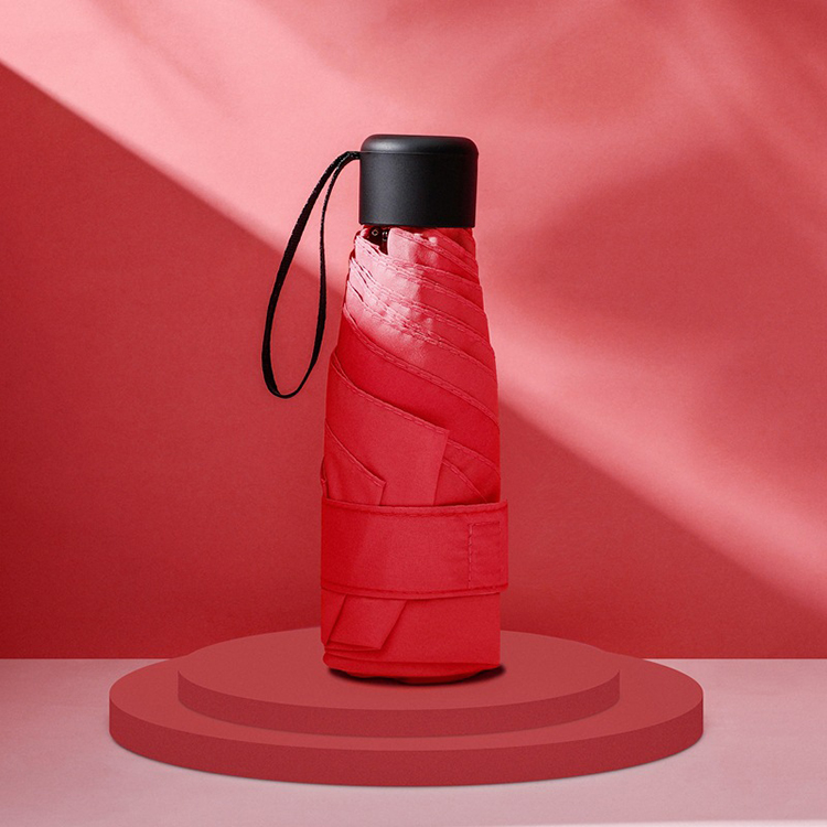 Wholesale Cheap Mini Capsule 5 Fold Umbrella Manual Open Colorful Portable Bag Umbrella for Lady
