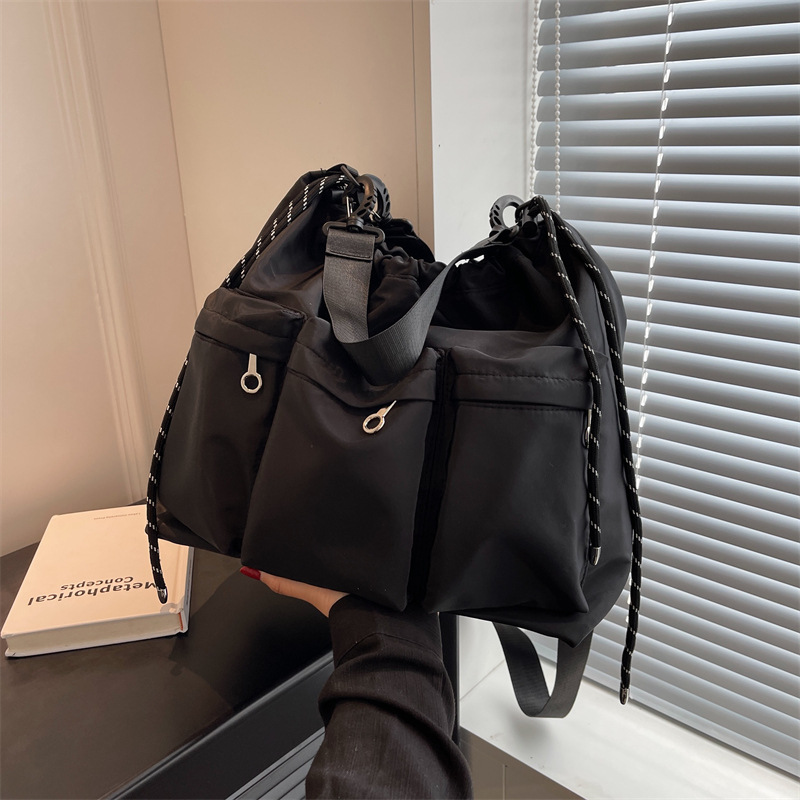 New Trendy Nylon Handbag Korean Large Capacity Simple Shoulder Tote Cross Body Bag Versatile Casual Out Going Women
