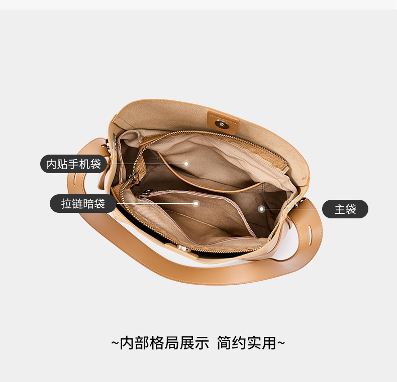 Genuine Leather Bucket Bag Showcase 19