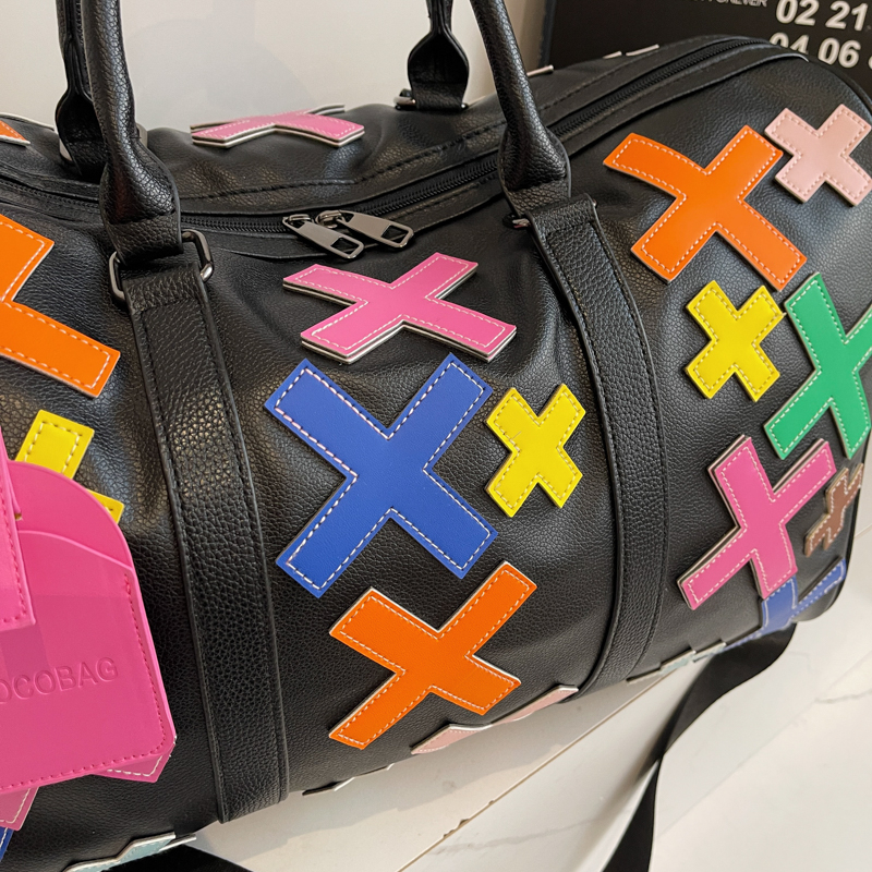 OEM ODM Sports Gym Waterproof Large Pu Leather Travel Duffel Bag Custom Patch logo Duffel Travel Bag for Men