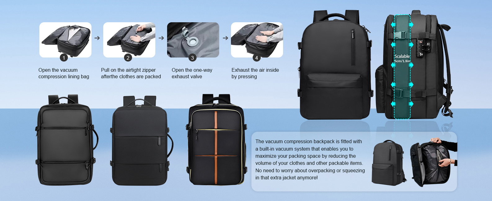 Vacuum Compression Laptop Bag Banner