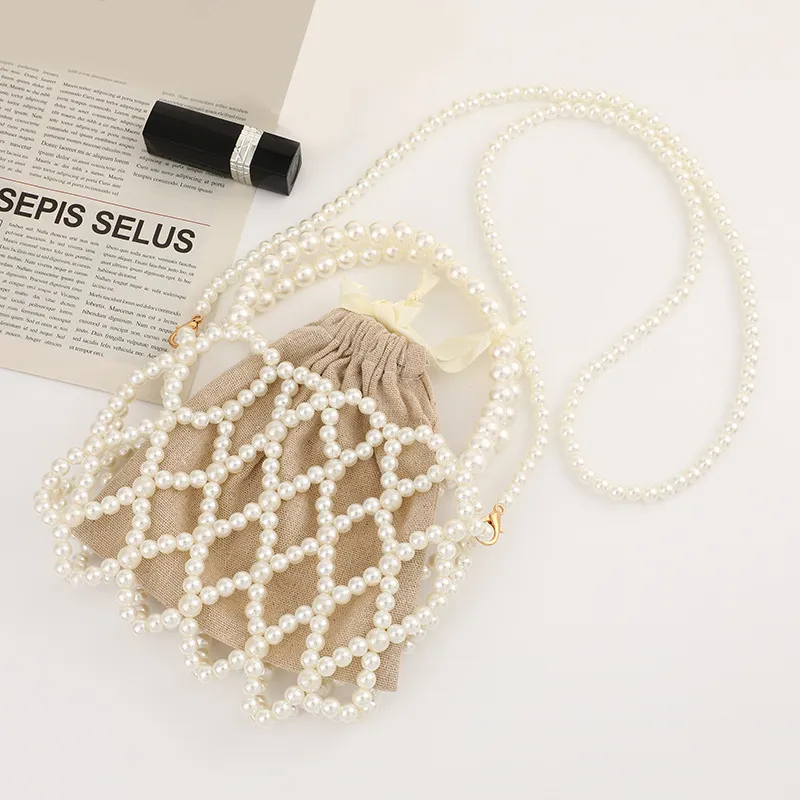 Cheap Women's Cloth Bag Handbag Evening Bag Pearl Mesh Ladies Dress Dinner Fashion Clutch Bag