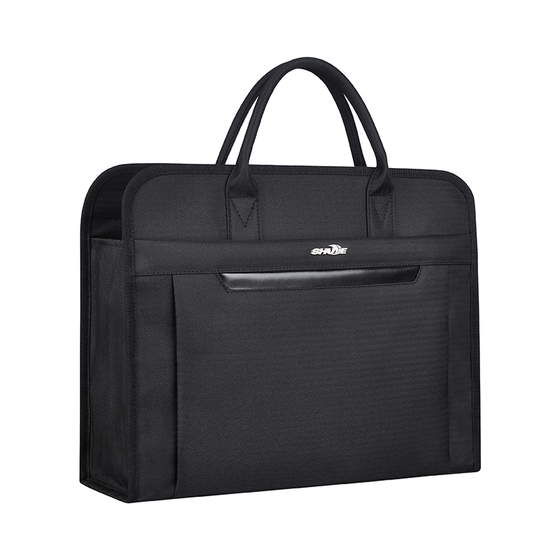 High Quality Black Executive Business Briefcase PU Leather Conference Bags for File Storage Travel Office 15.6 Inches Laptop Bag