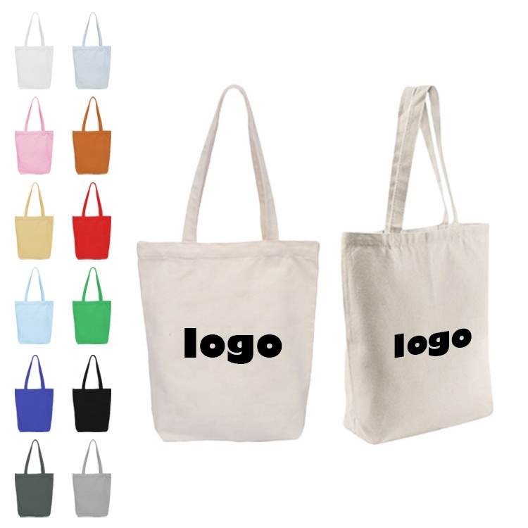 Hot Sale Eco Friendly Reusable Designer Cloth Canvas Cotton Shopping Tote Bag With Custom Logo Printed