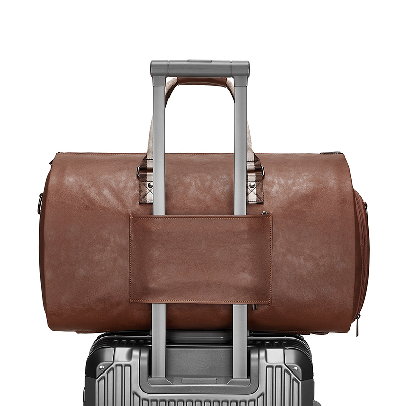 New High Quality Waterproof PU Leather Luggage Travel Bag Business Suit Bag Men Duffel Travelling Bag