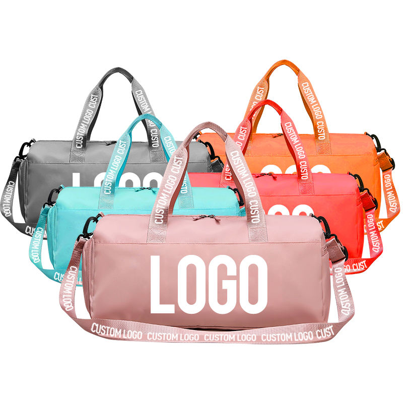 Wholesale Fashion Designer Sports Gym Duffel Bag Custom with Logo Oxford Overnight Tote Weekend Pink Travelling Duffle Bag