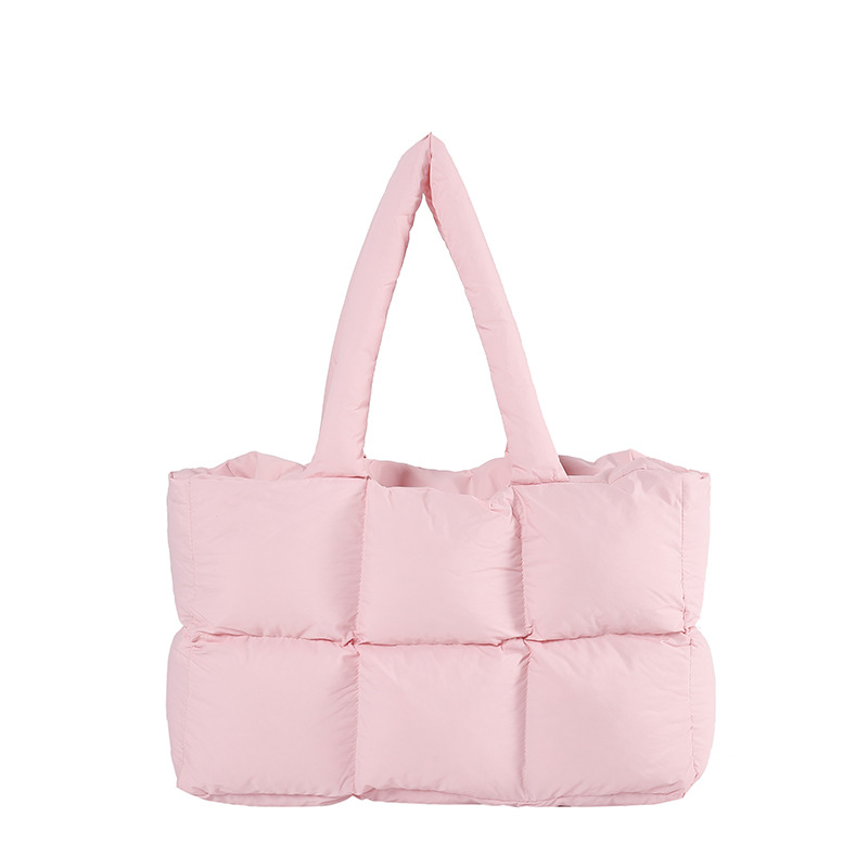 2025 Women's Quilted Pleated Satchel Bag Large Capacity Fashion Cloud Tote Open Closure Chain Decoration Shopper Bag for Ladies
