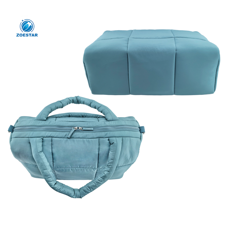 Unisex Waterproof Travel Duffel Bag Large Capacity Nylon Gym Sports Weekender Bag with Zipper Quilted Design