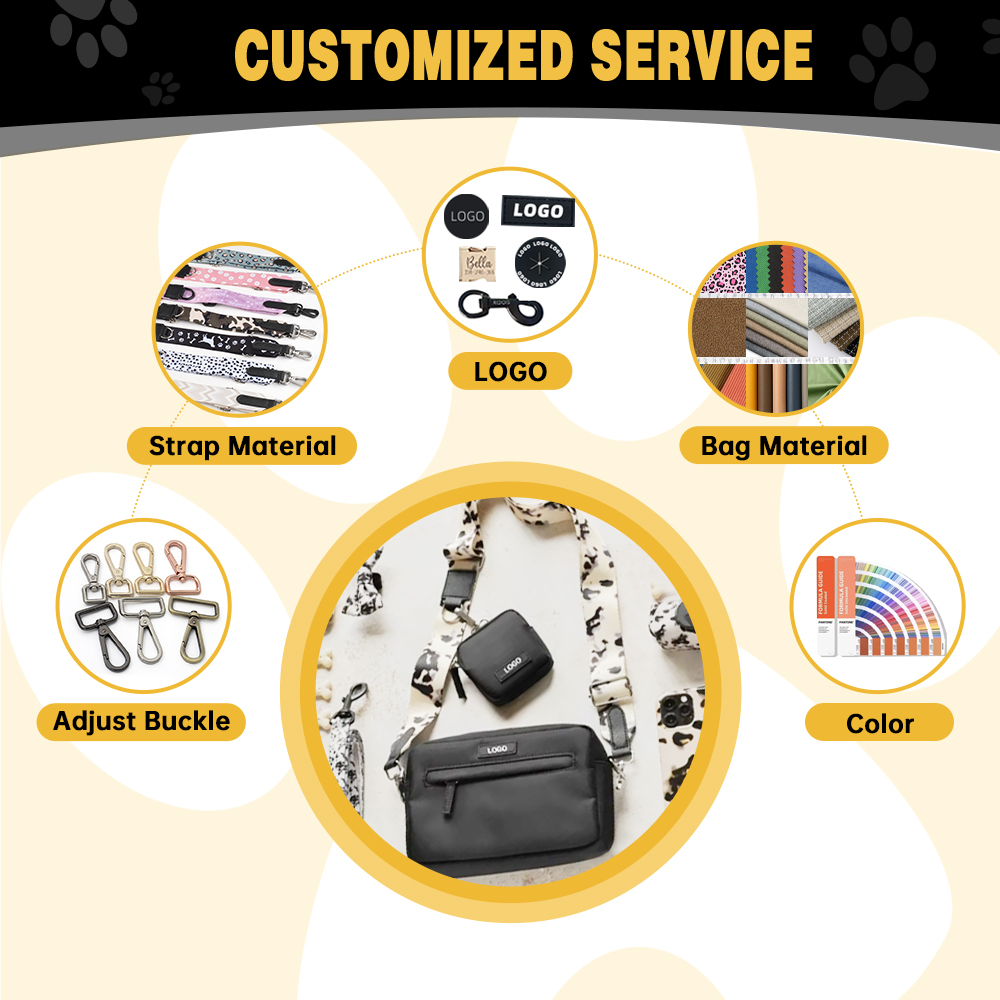 SinSky Everyday Dog Walking Bag Treat Training Tote Waterproof CrossBody Custom Straps Dog Mom Bag Sling Bag Fanny Pack