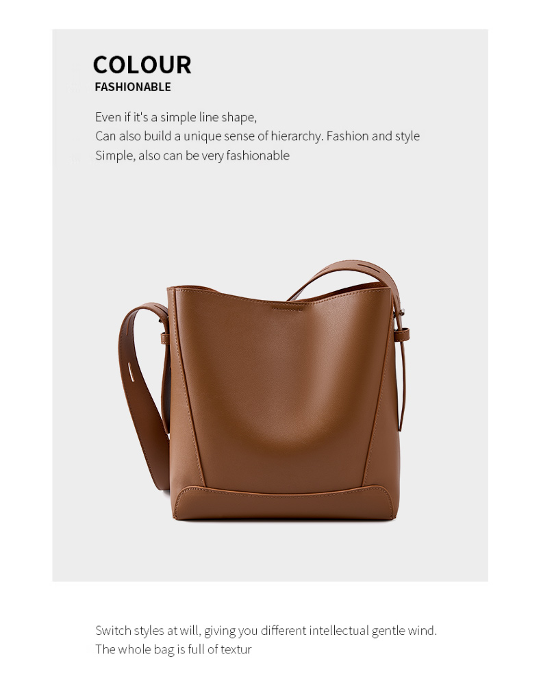 Genuine Leather Bucket Bag Showcase 24