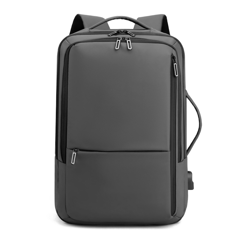KABINU Factory Wholesale Custom Logo Expandable Men's Laptop Backpack, Waterproof PU Fabric USB Charging Business Backpack
