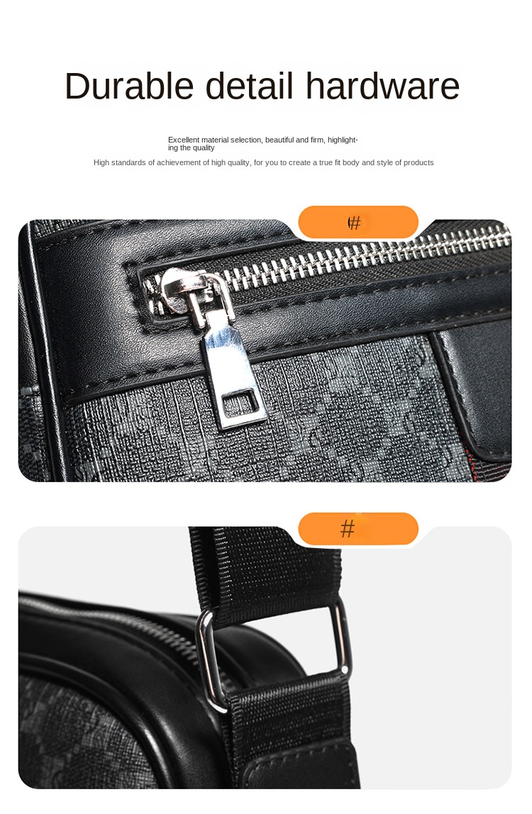 Large Capacity Classic Men's High-End Satchel Fashionable Business Crossbody Shoulder Bag and Messenger Bag Casual Style