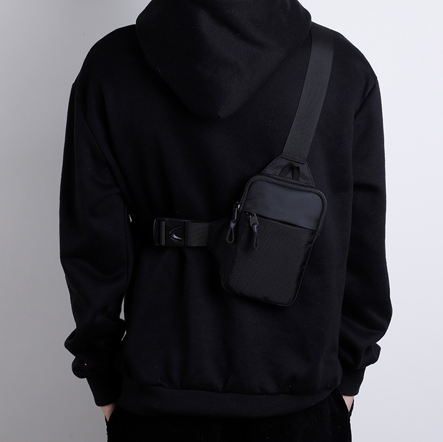 Multifunctional Outdoor Sports Fanny Pack Nylon Single Shoulder Sling Bags Casual Zipper Small Crossbody Chest Bag