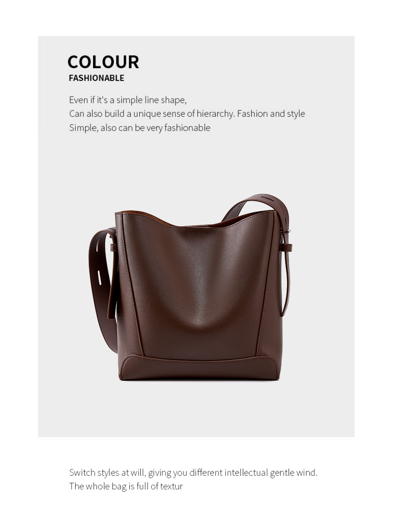 Genuine Leather Bucket Bag Showcase 26