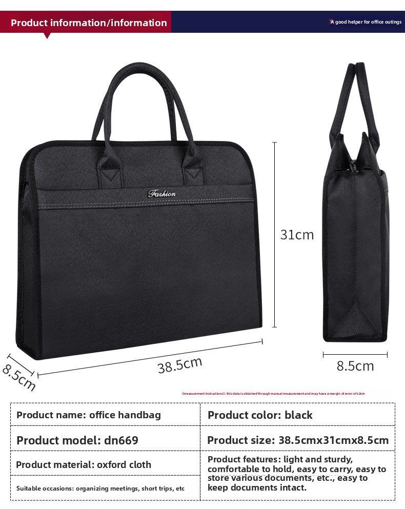 Customize Wholesale Design Logo Waterproof Wear-resistant Lightweight Portable Large Capacity Handbag Document Folder Briefcase