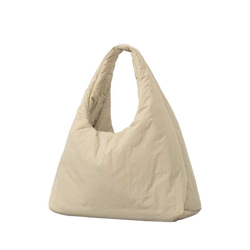 Trendy Women Ladies Lightweight Casual Nylon Padded Quilted Shoulder Puffy Bag Custom Travel Soft Puffer Handbag Hobo Tote Bag