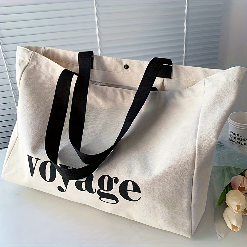 Large Blank Tote Bag With Zipper Cotton Tote Bags for Women Canvas Tote Bag With Custom Printed Logo Work School Travel Use
