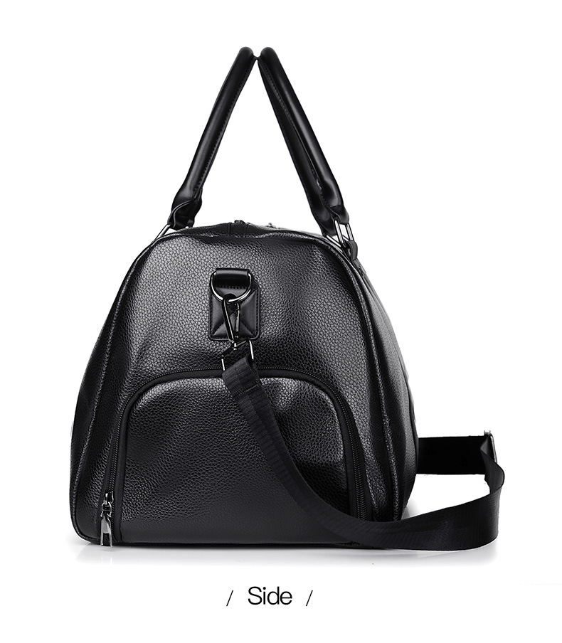 Customized Vegan Pebble Texture Leather Travel Weekender Overnight Duffel Bag