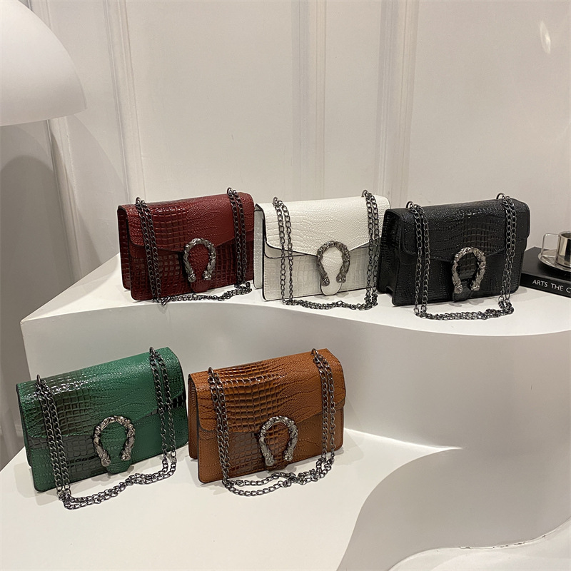 2026 New Hot Selling Geometric Vintage Fashion Chain Small Square PU Crossbody Single Strap Women's Bag-Simple Trendy Design