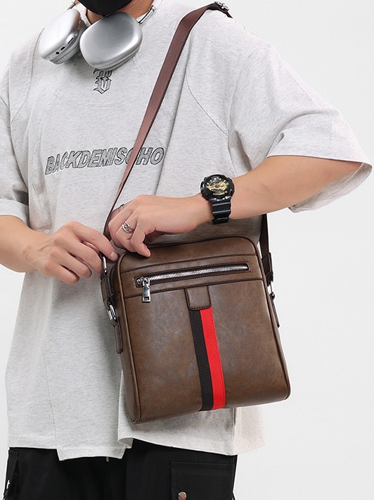 Large Capacity Classic Men's High-End Satchel Fashionable Business Crossbody Shoulder Bag and Messenger Bag Casual Style