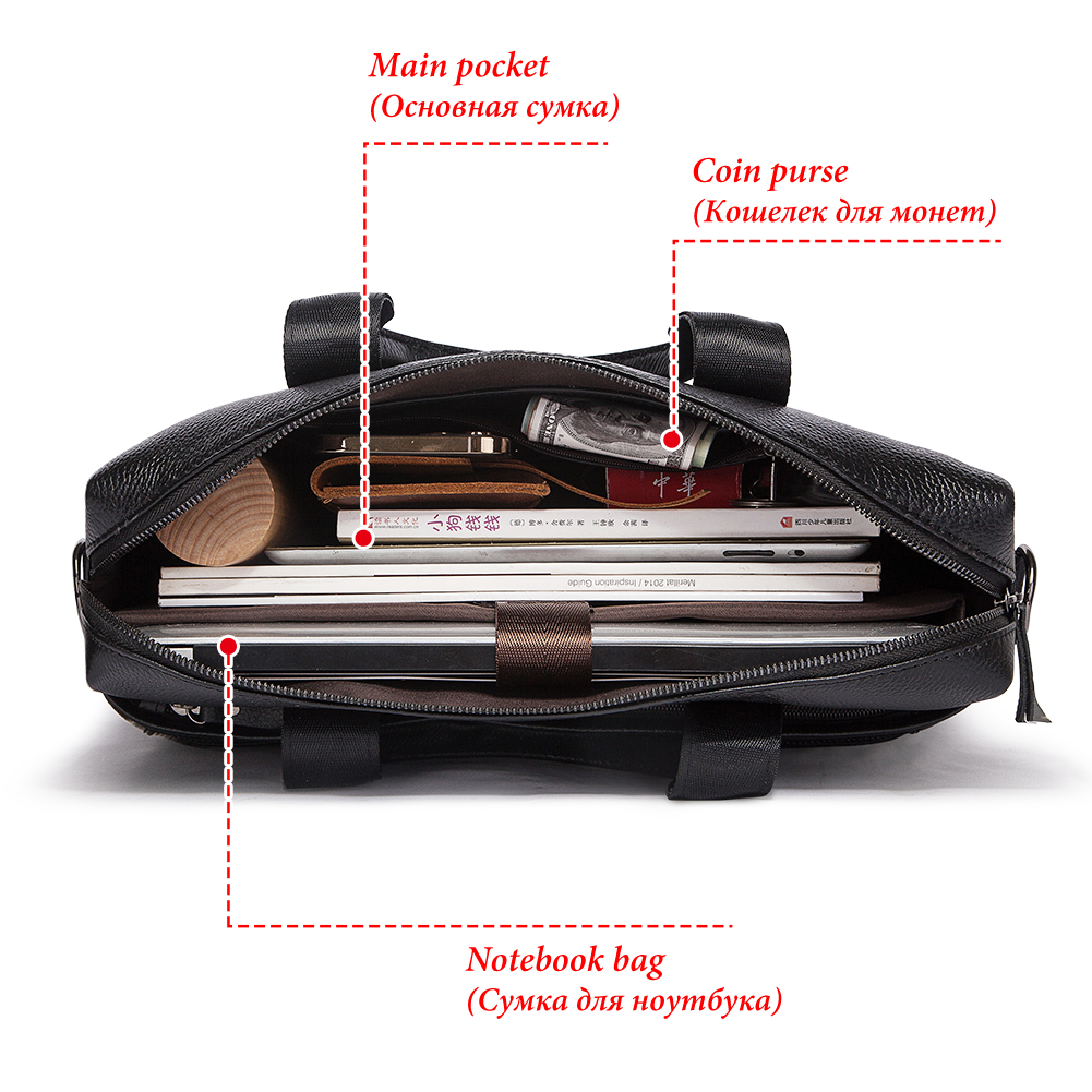 HUMERPAUL Genuine Leather Men's Crossbody Shoulder Bag Business Briefcase with Laptop Compartment High Quality Travel Handbag