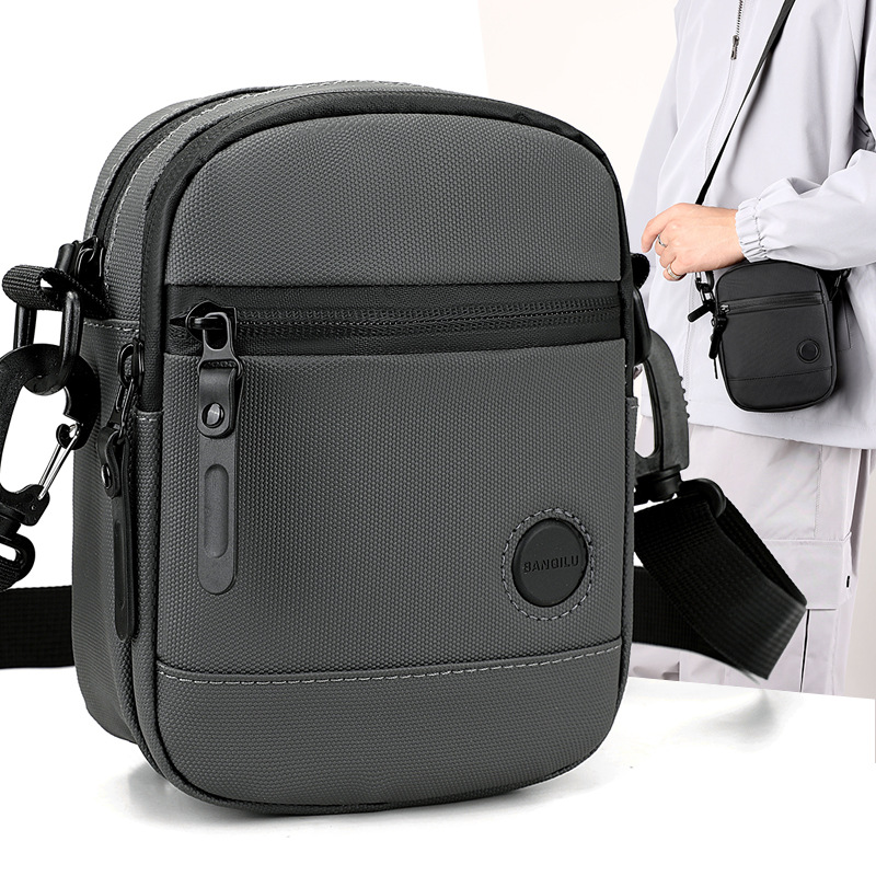 Custom Logo Sport Nylon Crossbody Bag Men's Sling Shoulder Small Bag Sport Fashion Messenger Bag