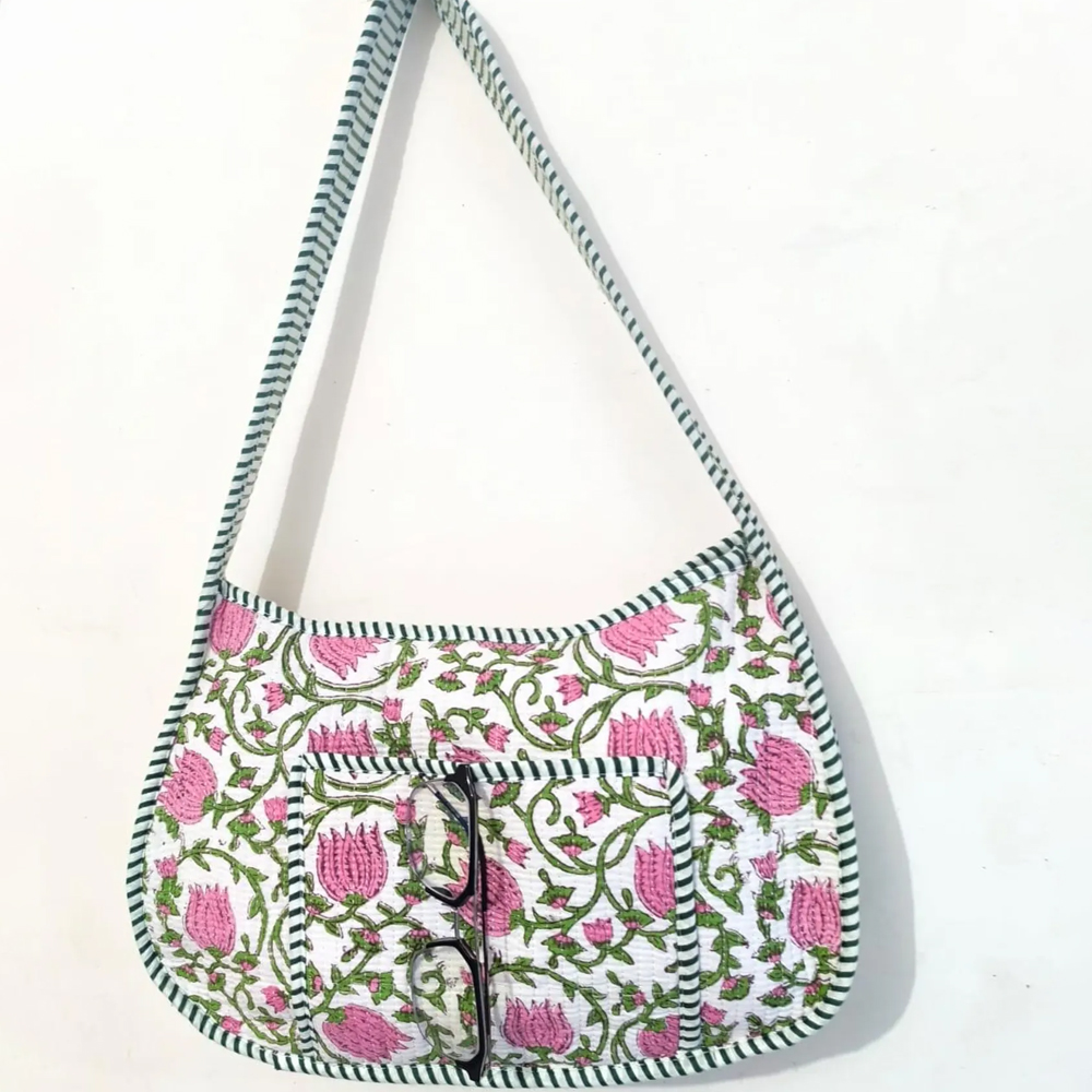 Wholesale Fashion Floral Print Hobo Bag Vintage Sling Bag Quilted Shoulder Bag for Women Daily Life