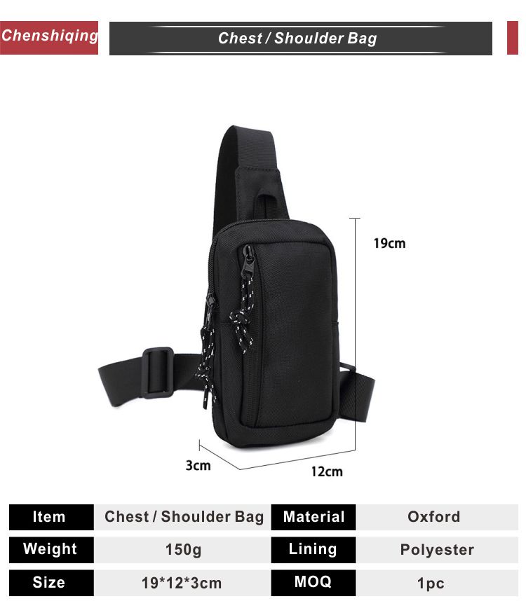 Small Quantity Customization Crossbody Sling Travel Hiking Running Chest Daypack Leisure Crossbody Handbags Boys Cross Body Bag