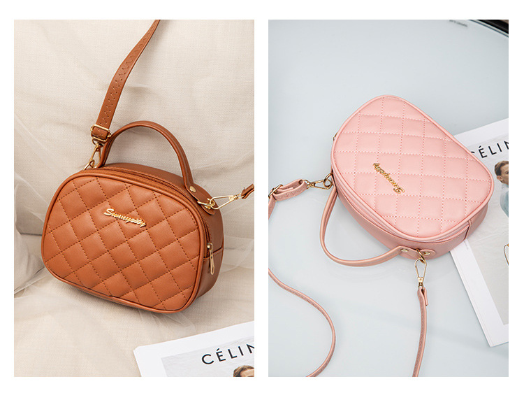Dropshipping New Arrival Fashion Casual Quilted Style Quilted Shell Bag Embroidered Shoulder Crossbody Satchel Bag