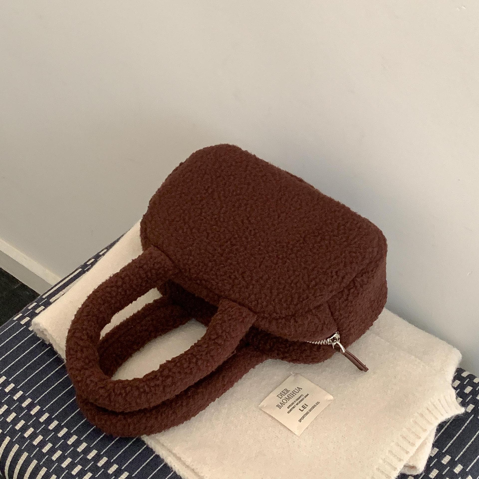New Versatile Soft Polyester Single Shoulder Bag Women High-end Solid Color Glossy Open Closure Tote