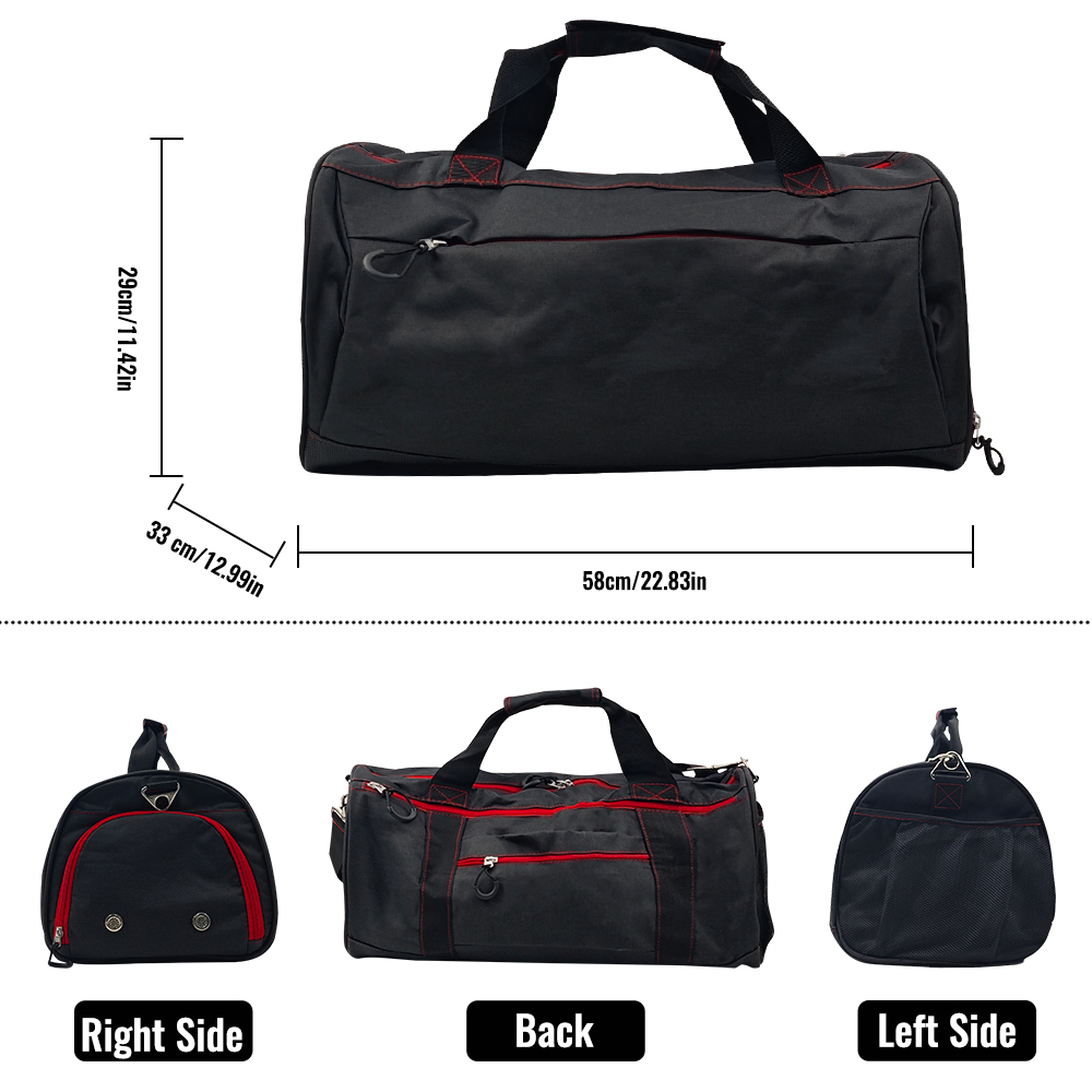 Custom Printed Logo Polyester Fashion Travel Duffel Bag with Zipper Closure Waterproof Carry-On for Unisex Use