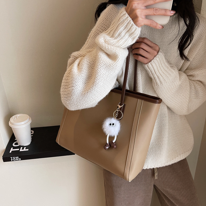 High Quality Summer PU Retro Women's Shoulder Tote Bag 2025 New Simple Versatile Large-Capacity Tote Bag