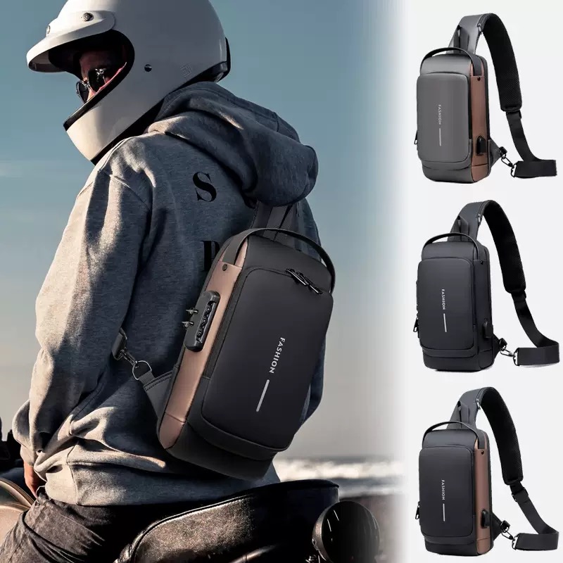 2025 Fashion New Style USB Charging Port Waterproof Anti Theft Sling Single Shoulder Crossbody Chest Bag